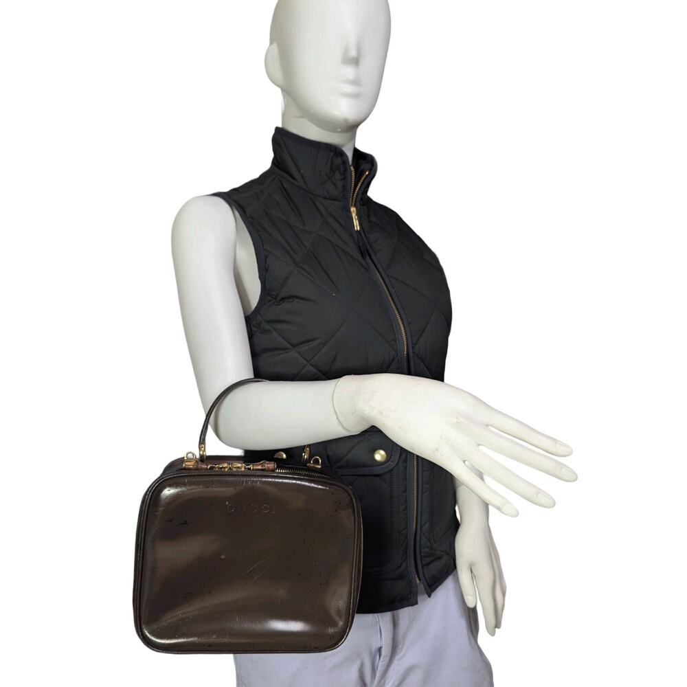 Authentic Vintage Gucci Tom Ford Era Bamboo Patent Leather Vanity Bag - Style 00 - Picture 11 of 11